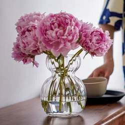 Little Snowman Handmade Transparent Glass Vase Simple and Creative Living Room Dining Table Decoration High-End Flower Arrangement Hydroponic Flower Container