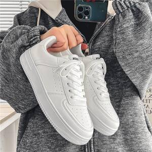 
Free shipping for spring and autumn popular men's shoes, new breathable white shoes, students' Korean style trendy versatile shoes, thick-soled sneakers