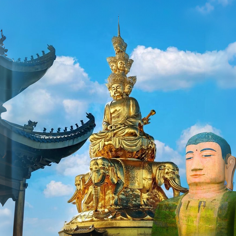 赠接机·峨眉山乐山大佛二日游温泉纯玩金顶云海成都旅游包车小团