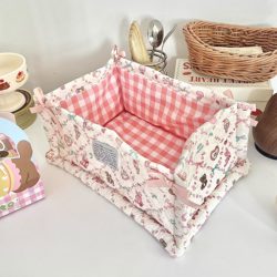 Toy Storage Basket, Snack Basket, Desktop Miscellaneous Box, Cute and High-End Fabric Storage Basket for Home Use, Book Storage Basket
