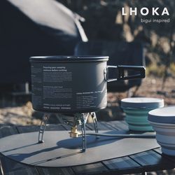 LHOKA multi-person outdoor cooking pot camping and picnic lightweight portable aluminum alloy super easy to clean picnic cookware ul