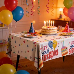 Birthday Tablecloth Disposable Cake Dessert Kidsren's Decoration Atmosphere Picnic Theme Party Kindergarten Scene Decoration
