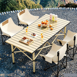 Outdoor Folding Table Portable Picnic Table and Chair Set Egg Roll Table Spring and Autumn Outing Barbecue Table Rectangular Night Market Stall Table