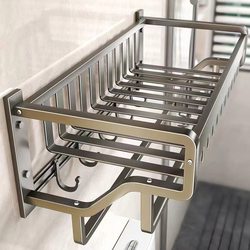 No-Drill Bathroom Towel Rack, Space Aluminum Wall-Mounted Toilet Rack, Hand Towel Bar, Bathroom Shelf