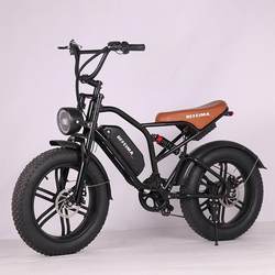 E-Bike 20-Inch 4.0 Snow Fat Tire Electric Bicycle Off-Road 7-Speed Retro Trendy Electric Bicycle
