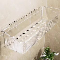 Bathroom Storage Rack, Bathroom Toilet Washroom No-Drill Wall-Mounted Washstand Wall Cosmetics Storage Shelf