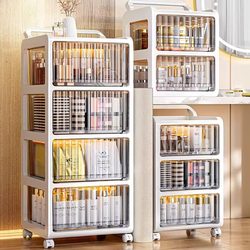 Cosmetics Storage Cabinet, Skin Care Product Storage Box, Desktop Storage Rack, Drawer Divider, Dust-Proof Trolley Integrated Cabinet