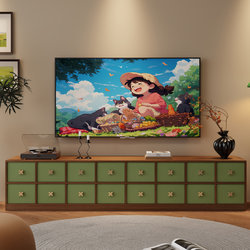 Tv Cabinet Living Room Home Use Solid Wood Floor-Standing Cabinet Storage Cabinet 2026 New Model Mid-Century Style Small Apartment Tv Cabinet