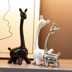 Light Luxury, High-End, Sophisticated Ceramic Creative Decorative Deer Figurine for Home, Living Room, Tv Cabinet, Wine Cabinet, Entryway Display Cabinet