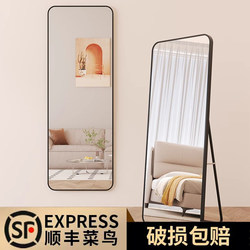 Full-Length Mirror for Dressing, Floor-Standing Mirror for Home Use, Wall-Mounted Mirror for Girls' Bedroom or Dormitory, Wall-Hanging 3D Fitting Mirror