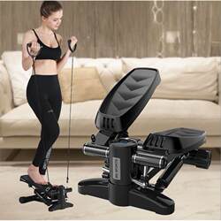 Hong Kong and Macau Free Shipping Household Mini Hydraulic Stepper Fitness Equipment with Resistance Bands for Indoor Leg Training