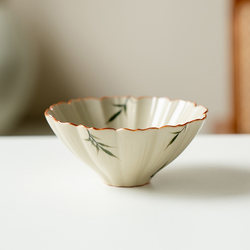 Xuyutang Grass Ash Master Cup Ceramic Tea Cup Men's and Women's Pairing Cups Hand-Painted Bamboo Kung Fu Tea Cups High-End Gift Box Set