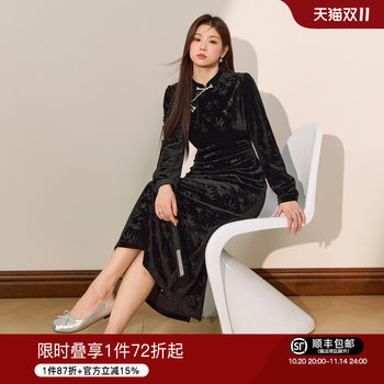 Large size women's blue tone elegant dress