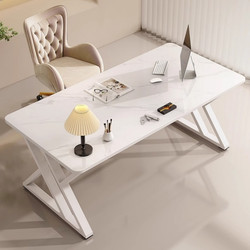 Rock Slab Computer Desk for Students, Home Use Solid Wood Study Desk, Bedroom Office Desk, Desktop Italian-Style Light Luxury Gaming Desk