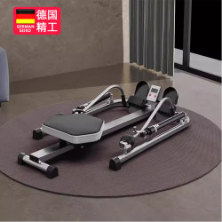German Home-Use Rowing Machine with Backrest, Fitness Training Equipment, Hydraulic Foldable Double Oars, Silent Resistance, Small Rowing Machine
