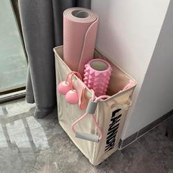 Yoga mat storage basket with wheels, Oxford fabric storage tube, fitness equipment, badminton racket, gap storage basket
