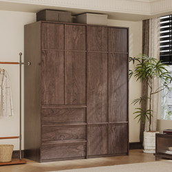 Medieval-Style Wardrobe 2025 New Popular Model Small Apartment Solid Wood Home Bedroom Clothes Storage Cabinet Hanging Wardrobe