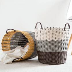 Dirty Laundry Basket, Imitation Rattan, Hand-Woven, Large Capacity Household Storage Basket, Extra-Large Clothing Storage Organizer