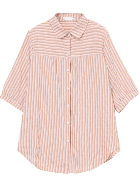 Xin Zi Teng Cubic Sleeve Shirt Women's Striped Top Middle-aged Mom's New 2025 Beautiful Small Shirt Women's Summer Shirt