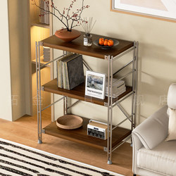 Japanese-Style Floor-Standing Storage Shelf, Bookshelf, Kitchen Microwave Storage Rack, Household Living Room Simple Shelf