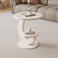 Round Slate Side Table for Home Use, Small Apartment, 2025 New Model, High-End Sofa Side Cabinet, Side Table, Corner Table