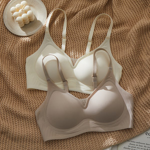 Seamless underwear summer women's thin small breast push-up anti-sagging 2024 new girl cool feeling fixed Z cup bra
