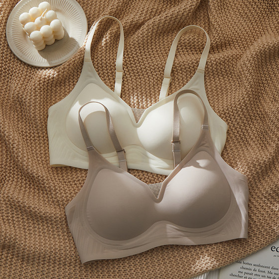 Seamless underwear summer women's thin small breast push-up anti-sagging 2024 new girl cool feeling fixed Z cup bra