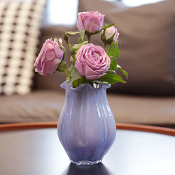 Handmade Light Luxury Nordic Style Glass Vase, High-End Decorative Piece for Living Room, Suitable for Flower Arrangements and Hydroponic Plants