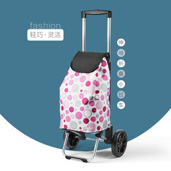 Eamo Ultra-Light and Silent Telescopic Aluminum Alloy Portable Folding Trolley with Pull Rod for Supermarket Grocery Shopping