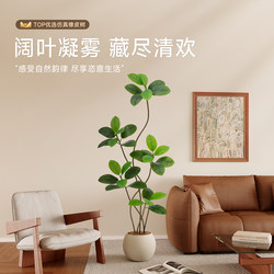 Artificial Green Plants, Rubber Trees, Simulated Plants, High-End Luxury Indoor Floor-Standing Decorative Ornaments for the Living Room