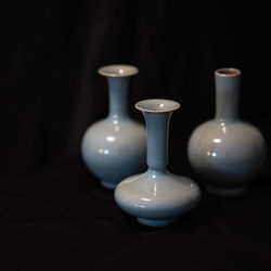 Ceramic Small Vase, Mini Single-Color Glazed Flower Vessel, Jingdezhen Handmade Tea Table Decoration, Display Piece for Antique Shelf