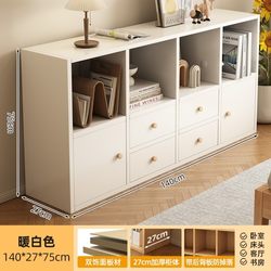 Five-Compartment Grid Office Cabinet, Wooden White Open Staircase Cabinet, Angled Without Doors, Free Assembly, Manufacturer