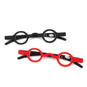 
German mini round frame reading glasses round frame glasses retro color block elderly reading glasses integrated nose support
