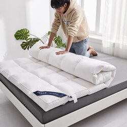Thickened Folding Mattress for Home Use, Feather Velvet Pad, Guesthouse Feather Tatami Mattress, Soft Cushion, Rental Bed Sheet