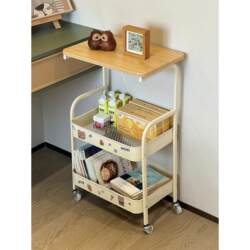 Medieval-Style Trolley Storage Rack, Movable Coffee Table, Snack Table, Living Room Sofa Side Table, Mini Bedside Table