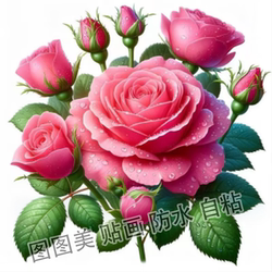 Exquisite Three-Dimensional Rose Self-Adhesive Stickers for Bedroom and Restaurant Decoration, Refrigerator, Cabinet, Toilet and Bathroom Stickers