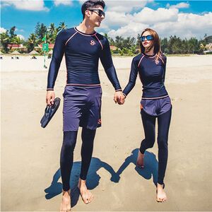 
Diving suit split quick-drying zipper sun protection beach jellyfish suit men and women long-sleeved swimsuit surfing suit couple suits