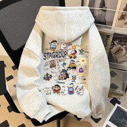 Sta Flagship Store Trendy American High Street Style Unisex Hooded Sweatshirt Autumn and Winter New Cartoon Print Jacket Top