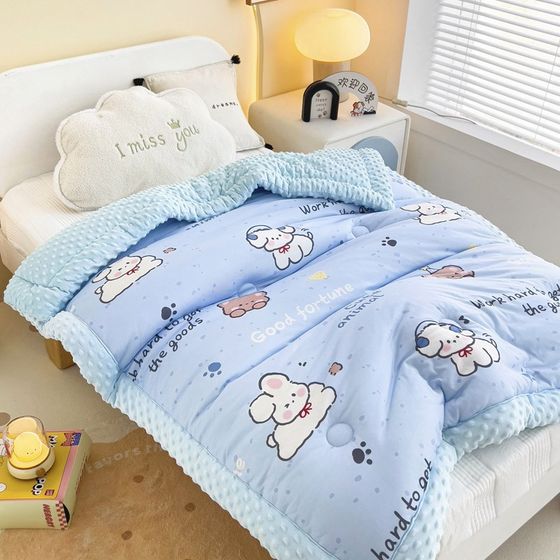 
2025 new type A mother, baby and child machine washable all-in-one beanie quilt spring and autumn quilt summer quilt student dormitory air conditioning quilt