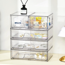 Cosmetic Storage Box, Drawer-Type Acrylic Transparent Box, Jewelry, Stationery, Medicine, Desktop Storage Box, Thickened