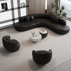 Simple and Luxurious Cat Claw Leather Sofa, Office Reception Area Corner Sofa, Beauty Salon Rest Area L-Shaped Sofa Chair