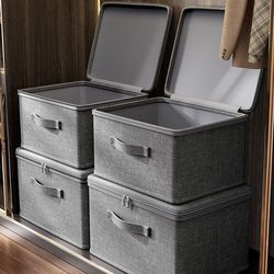 Cationic soft cover storage box for clothes, home fabrics, large-capacity organizing box, wardrobe layered storage box with lock, new style