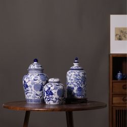 Ceramic vase ornaments creative home decoration TV cabinet handicrafts sealed jars round ceramic storage jars
