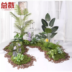 Artificial Green Plant Landscaping Combination: Banana Tree, Moss, Micro-Landscape Plants, Garden Ambiance, Window and Corridor Decoration
