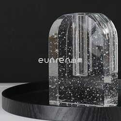 Vase living room table decoration light luxury soft flower arrangement ornaments glass transparent Nordic creative crystal flower bubbles