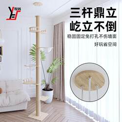 Cat Toy Source Factory Tongtianzhu Cat Climbing Frame Solid Wood Bold Stable Overhead Wooden Multi-Function