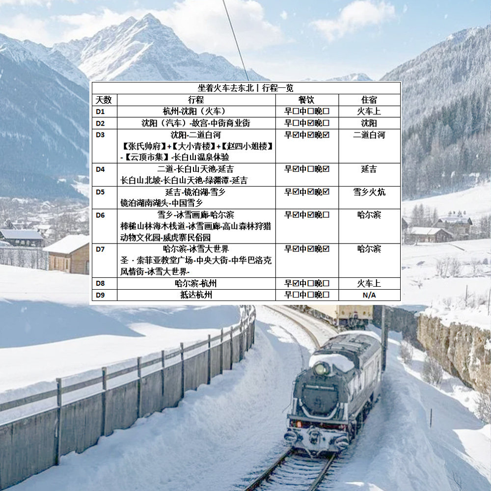 【北国列车】一路向北丨沈阳-长白山-雪乡-哈尔滨丨双卧九日游