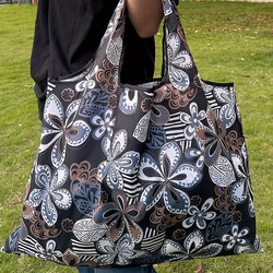 Bagzong's New Plaid Foldable Shopping Bag, Large Capacity Eco-Friendly Bag, Portable Bag, Washable Grocery Bag, Large Size