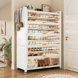 Steel Shoe Cabinet for Home Use, Integrated Wall-Mounted Storage Cabinet, 2026 New Model, Multi-Layer, Large Capacity, Dust-Proof Shoe Rack for Entryway