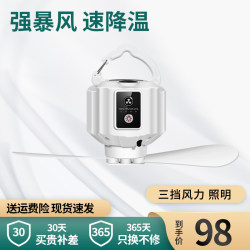 Rechargeable small ceiling fan bed silent portable small student dormitory mosquito account outdoor tent camping electric fan